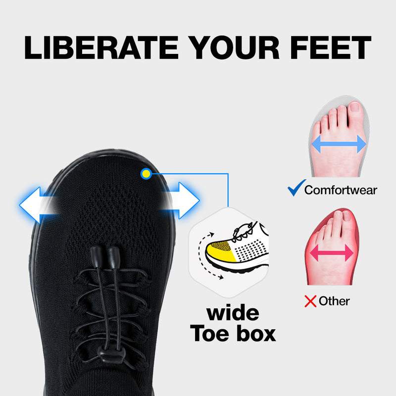 Zapatos con amortiguación elástica Ortho - Negro medianoche