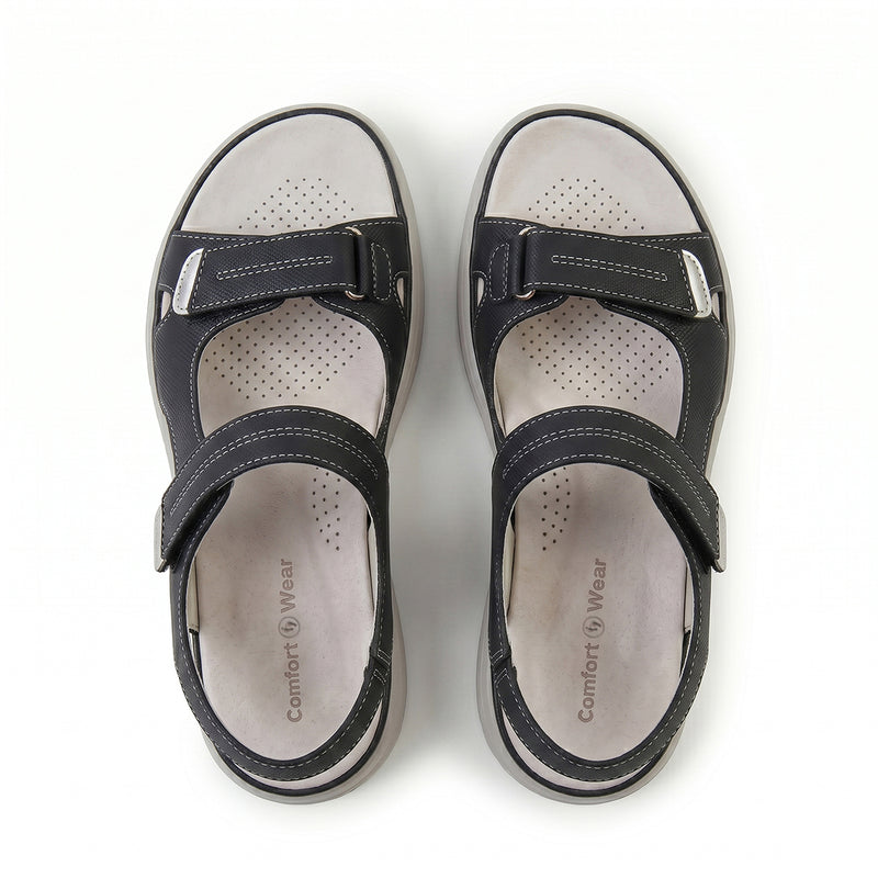 Sandalias con soporte para el arco ortopédico, color negro