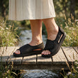 Sandales Chelsea à pieds larges - Noir