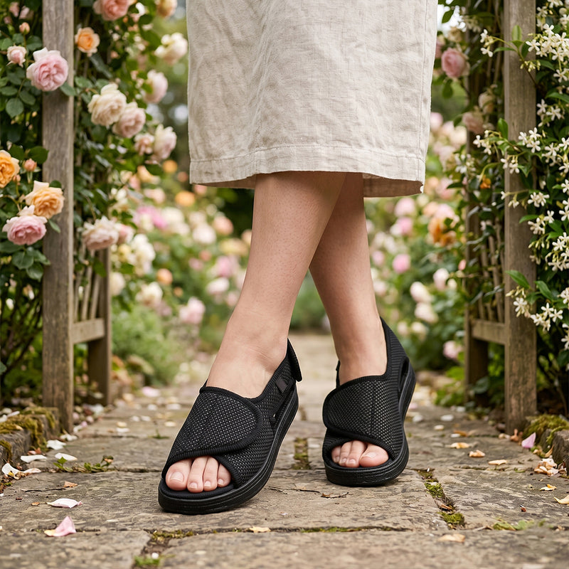 Sandales Chelsea à pieds larges - Noir