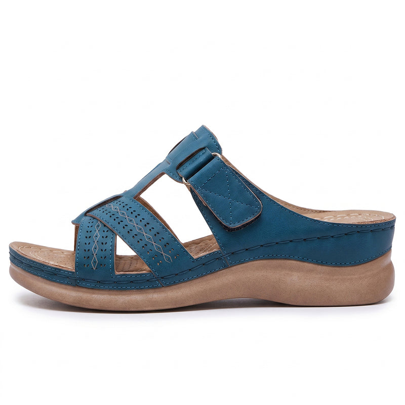 Sandales orthopédiques romaines à coussinets - Bleu