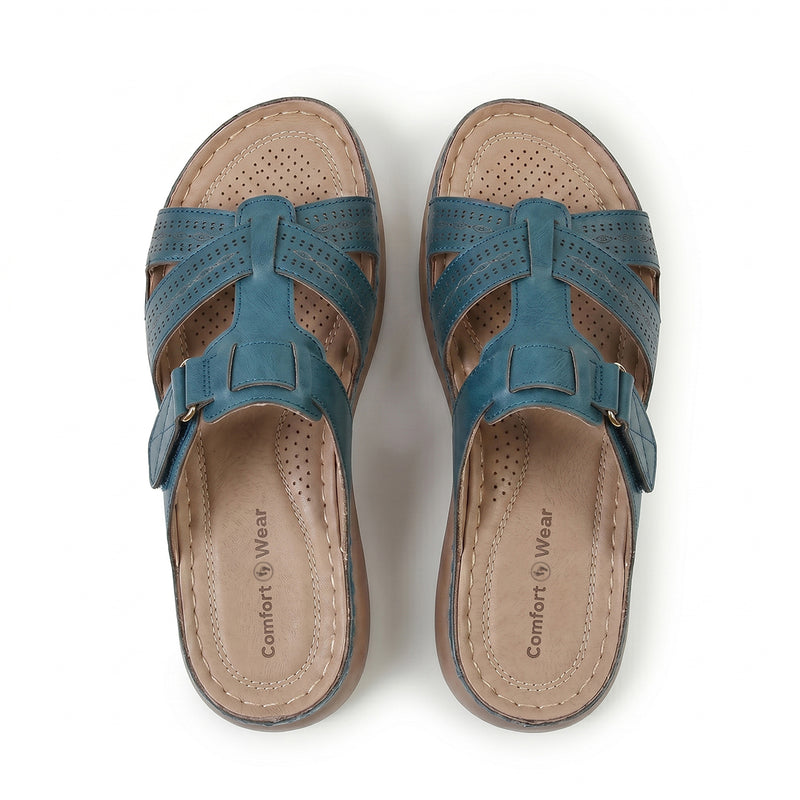 Sandales orthopédiques romaines à coussinets - Bleu