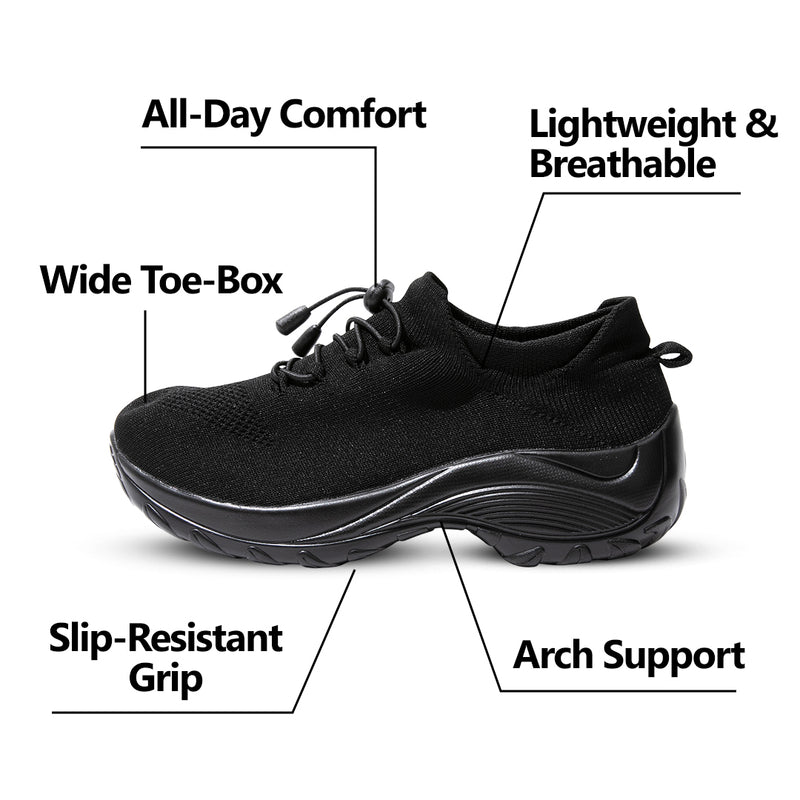Zapatos con amortiguación elástica Ortho - Negro medianoche
