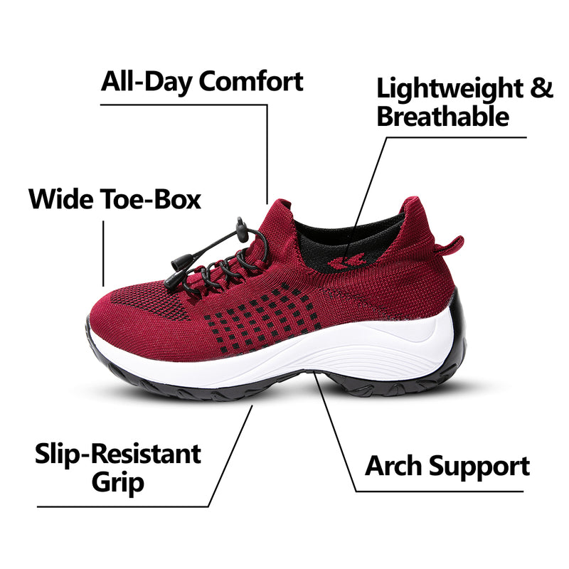 Zapatos con amortiguación elástica Ortho - Rojo
