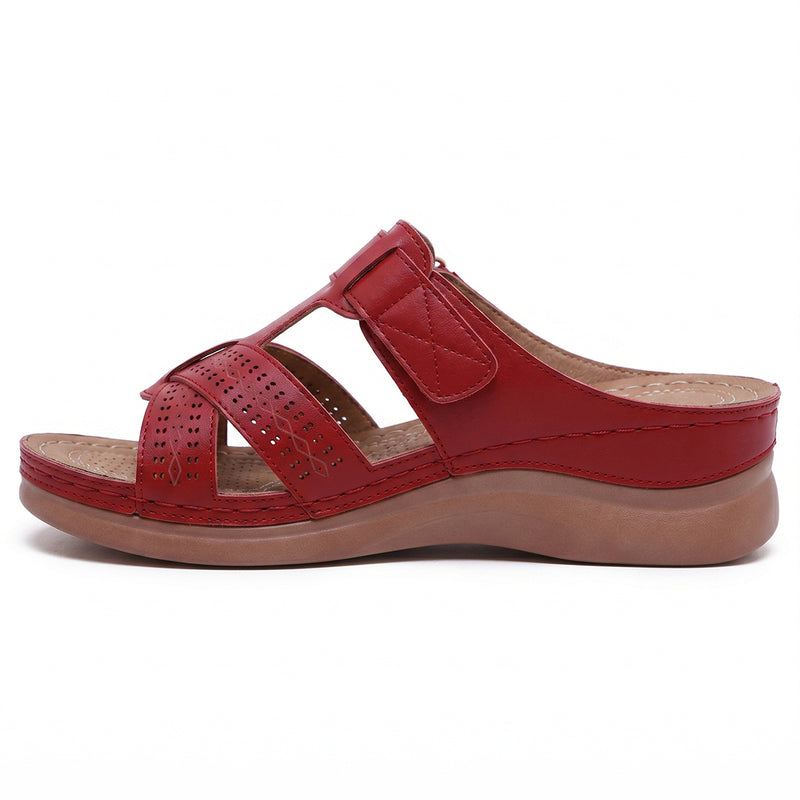 Sandales orthopédiques romaines à coussinets - Rouge