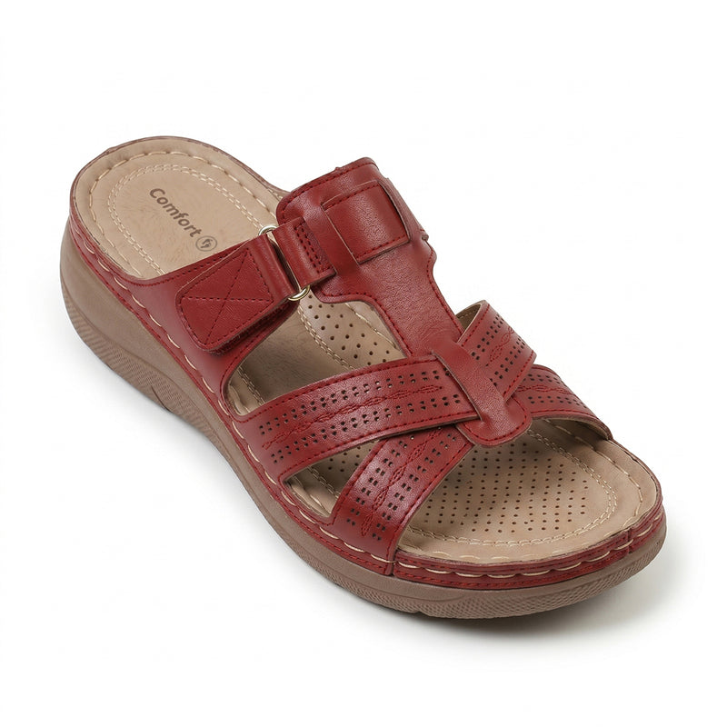 Sandales orthopédiques romaines à coussinets - Rouge