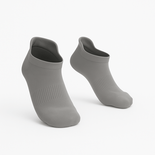 Padded Stretch Diabetic Ankle Socks - Grey - ComfortWear