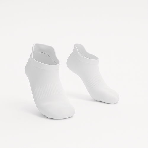 Padded Stretch Diabetic Ankle Socks - White - ComfortWear