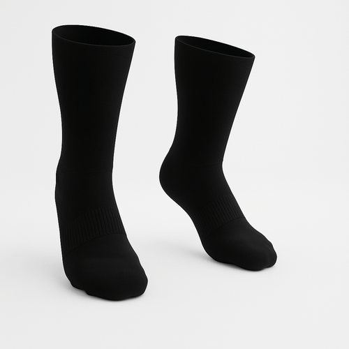 Padded Stretch Diabetic Crew Socks - Black - ComfortWear