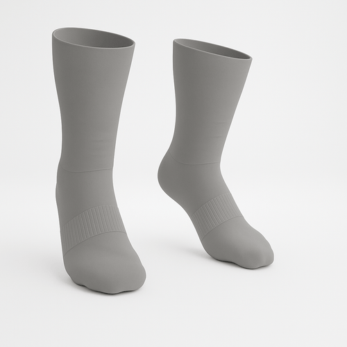 Padded Stretch Diabetic Crew Socks - Grey - ComfortWear