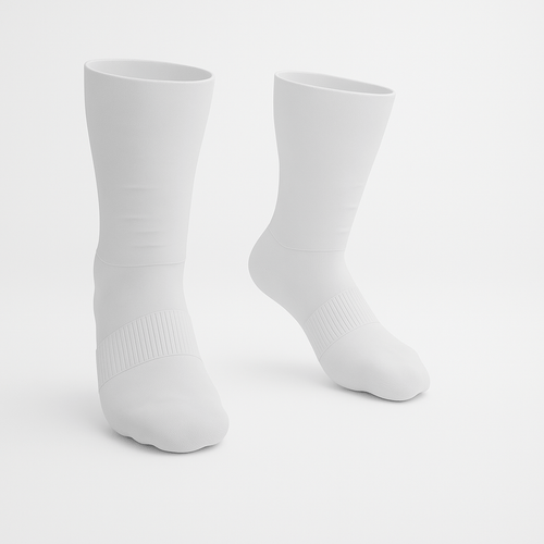 Padded Stretch Diabetic Crew Socks - White - ComfortWear